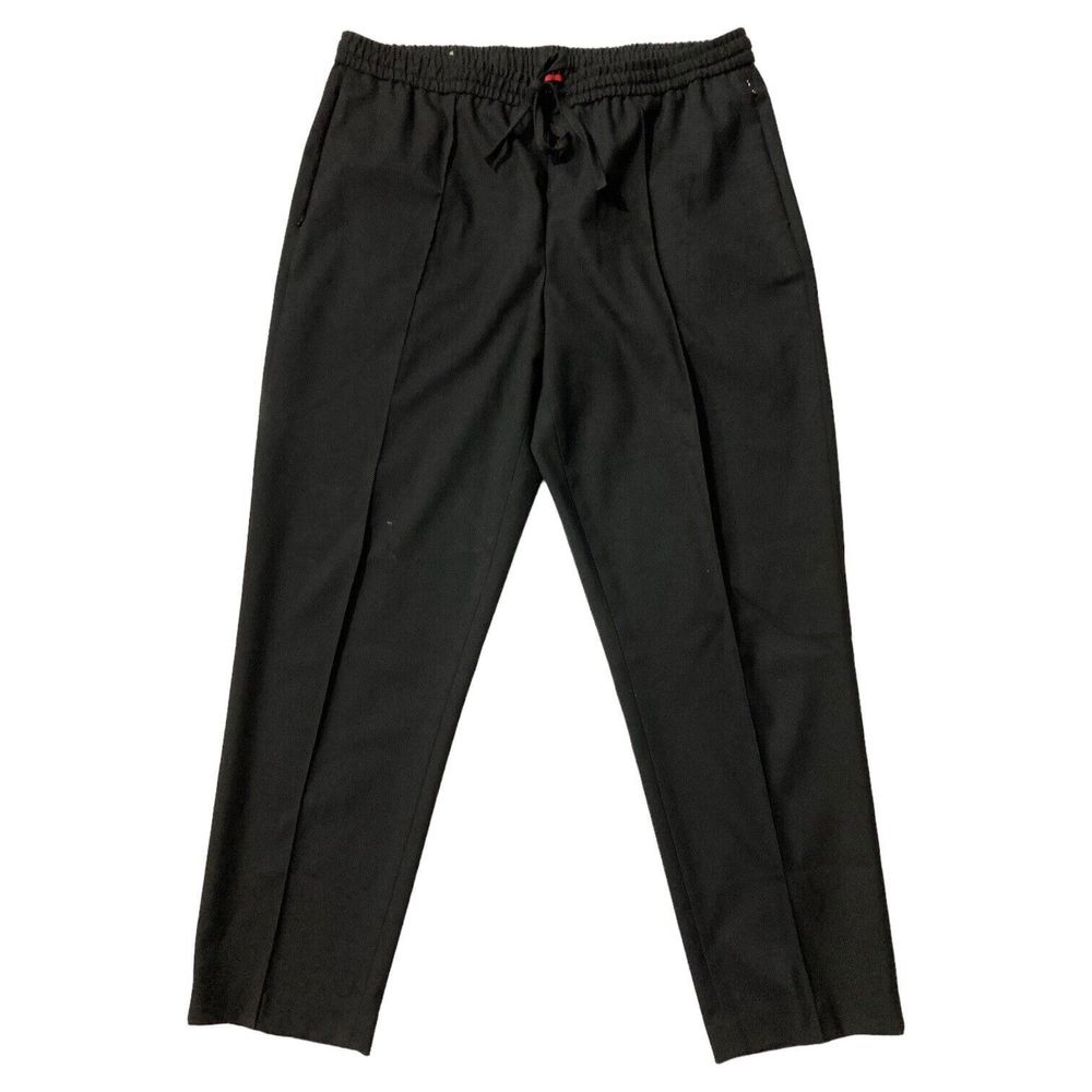 Tommy Hilfiger Womens Large Black Pull-On Drawstring Stretch Ankle Pants Pockets